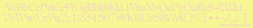 ChevalierRegular-Schriftart – Rosa Schriften auf gelbem Hintergrund