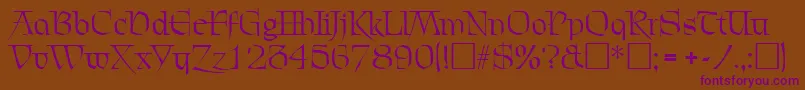 ChevalierRegular-Schriftart – Violette Schriften auf braunem Hintergrund