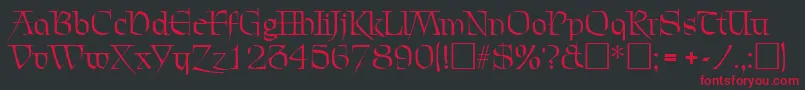 ChevalierRegular Font – Red Fonts on Black Background