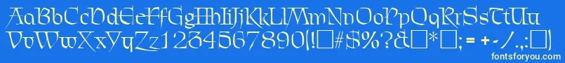 ChevalierRegular Font – Yellow Fonts on Blue Background