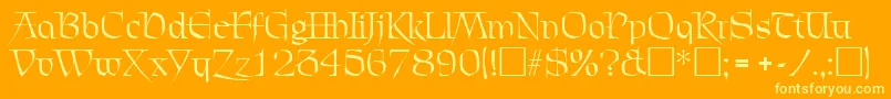 Police ChevalierRegular – polices jaunes sur fond orange