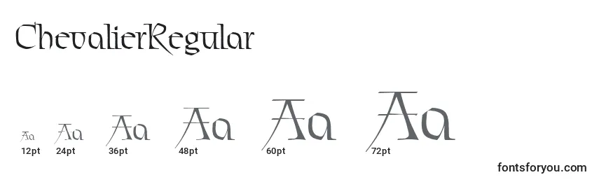 Größen der Schriftart ChevalierRegular