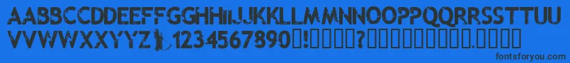 Malevolentz Font – Black Fonts on Blue Background