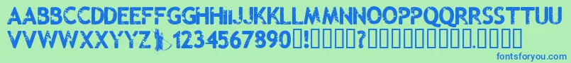 Malevolentz Font – Blue Fonts on Green Background