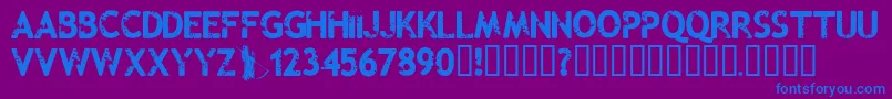 Malevolentz Font – Blue Fonts on Purple Background