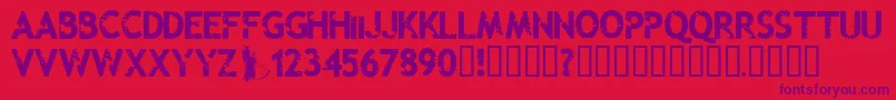 Malevolentz Font – Purple Fonts on Red Background