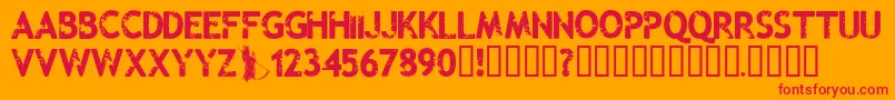 Malevolentz Font – Red Fonts on Orange Background