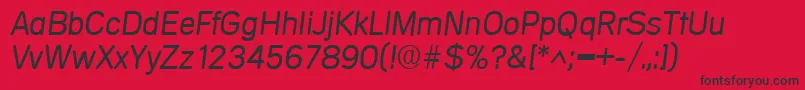 Fonte MercedesItalic – fontes pretas em um fundo vermelho