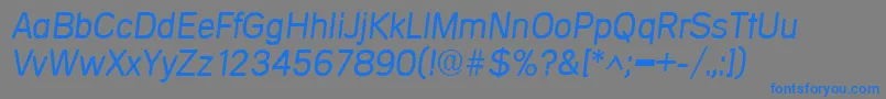 Czcionka MercedesItalic – niebieskie czcionki na szarym tle