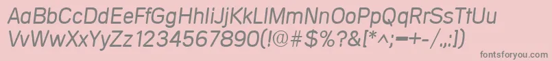 Fonte MercedesItalic – fontes cinzas em um fundo rosa