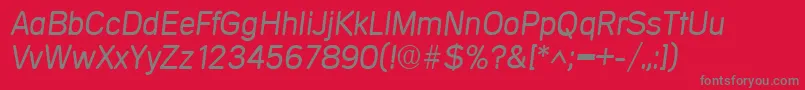 フォントMercedesItalic – 赤い背景に灰色の文字