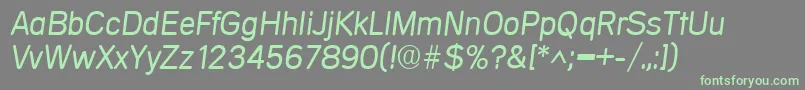 MercedesItalic Font – Green Fonts on Gray Background