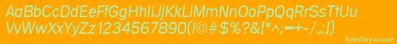 Fonte MercedesItalic – fontes verdes em um fundo laranja