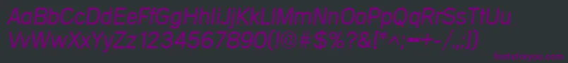 Więcej informacji o czcionce MercedesItalic Czcionka MercedesItalic – fioletowe czcionki na czarnym tle