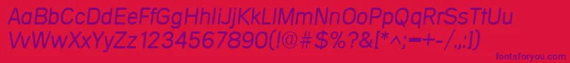 MercedesItalic Font – Purple Fonts on Red Background