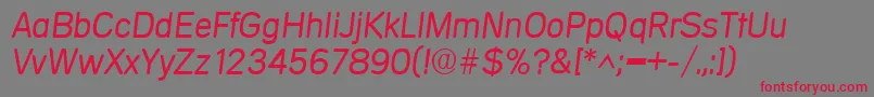 Czcionka MercedesItalic – czerwone czcionki na szarym tle