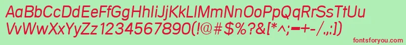 MercedesItalic Font – Red Fonts on Green Background
