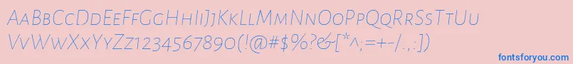 AlegreyasansscThinitalic Font – Blue Fonts on Pink Background