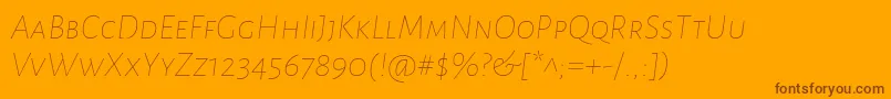 AlegreyasansscThinitalic Font – Brown Fonts on Orange Background