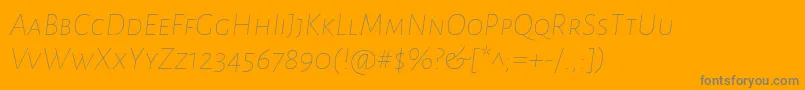 AlegreyasansscThinitalic Font – Gray Fonts on Orange Background