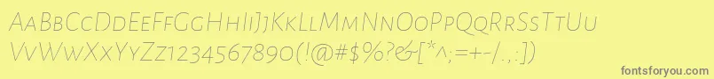 AlegreyasansscThinitalic Font – Gray Fonts on Yellow Background