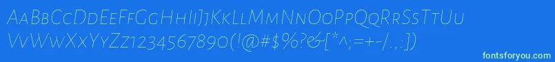 AlegreyasansscThinitalic Font – Green Fonts on Blue Background