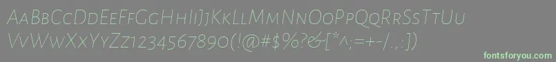 AlegreyasansscThinitalic Font – Green Fonts on Gray Background