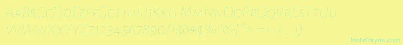AlegreyasansscThinitalic Font – Green Fonts on Yellow Background