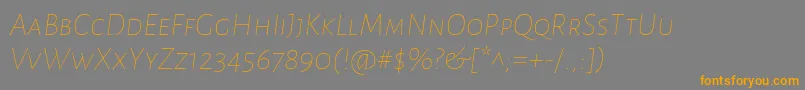 AlegreyasansscThinitalic Font – Orange Fonts on Gray Background