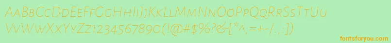 AlegreyasansscThinitalic Font – Orange Fonts on Green Background