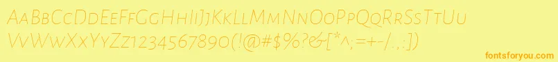 AlegreyasansscThinitalic Font – Orange Fonts on Yellow Background