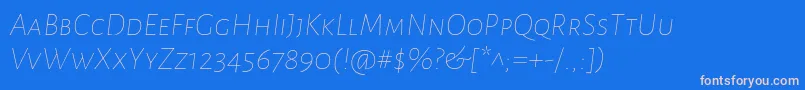 AlegreyasansscThinitalic Font – Pink Fonts on Blue Background