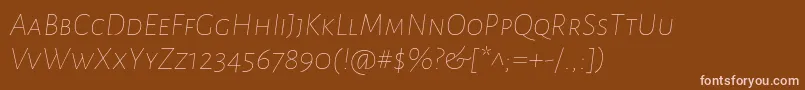 AlegreyasansscThinitalic Font – Pink Fonts on Brown Background