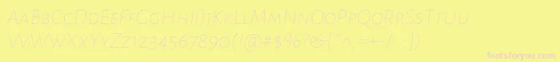 AlegreyasansscThinitalic Font – Pink Fonts on Yellow Background