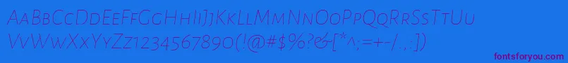AlegreyasansscThinitalic Font – Purple Fonts on Blue Background