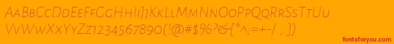 フォントAlegreyasansscThinitalic – オレンジの背景に赤い文字