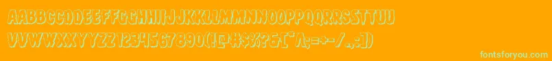 Direwolf3D Font – Green Fonts on Orange Background