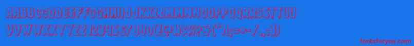 Direwolf3D Font – Red Fonts on Blue Background