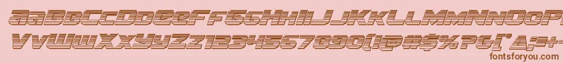 フォントTerranchromeital – ピンクの背景に茶色のフォント