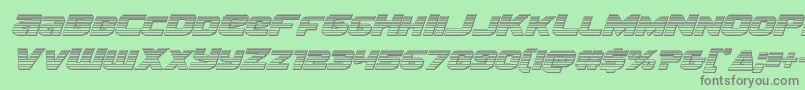 Terranchromeital-fontti – harmaat kirjasimet vihreällä taustalla