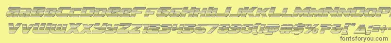 フォントTerranchromeital – 黄色の背景に灰色の文字
