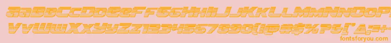 フォントTerranchromeital – オレンジの文字がピンクの背景にあります。