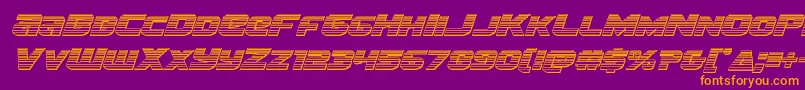 フォントTerranchromeital – 紫色の背景にオレンジのフォント