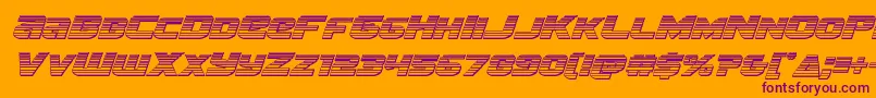 フォントTerranchromeital – オレンジの背景に紫のフォント
