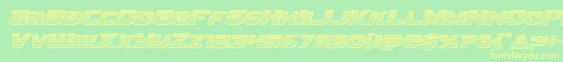 フォントTerranchromeital – 黄色の文字が緑の背景にあります