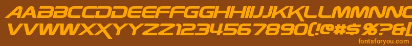 Czcionka ZebulonItalic – pomarańczowe czcionki na brązowym tle