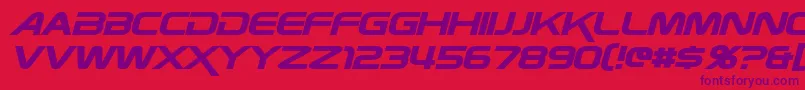 フォントZebulonItalic – 赤い背景に紫のフォント