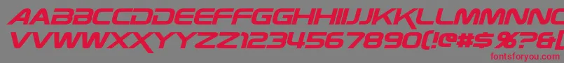 ZebulonItalic-Schriftart – Rote Schriften auf grauem Hintergrund