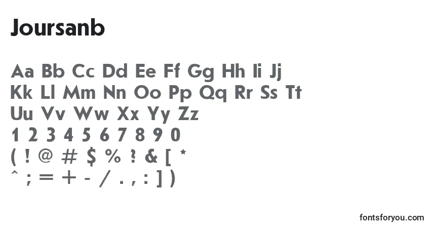 Шрифт Joursanb – алфавит, цифры, специальные символы