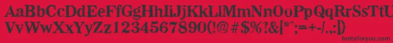 フォントWichitarandomBold – 赤い背景に黒い文字